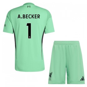 Liverpool A. Becker 1 Fodboldtrøjer Målmand Børn Grøn 2025-26 Kort ærmer